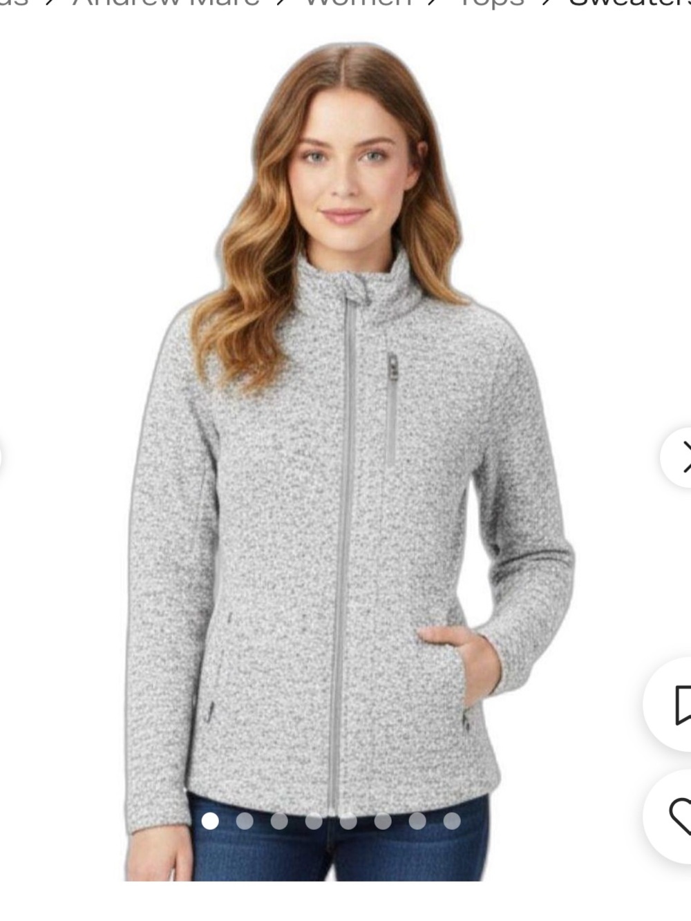 Marc New York Women Large Full Zip Performance Sweater Jacket Cozy Casual